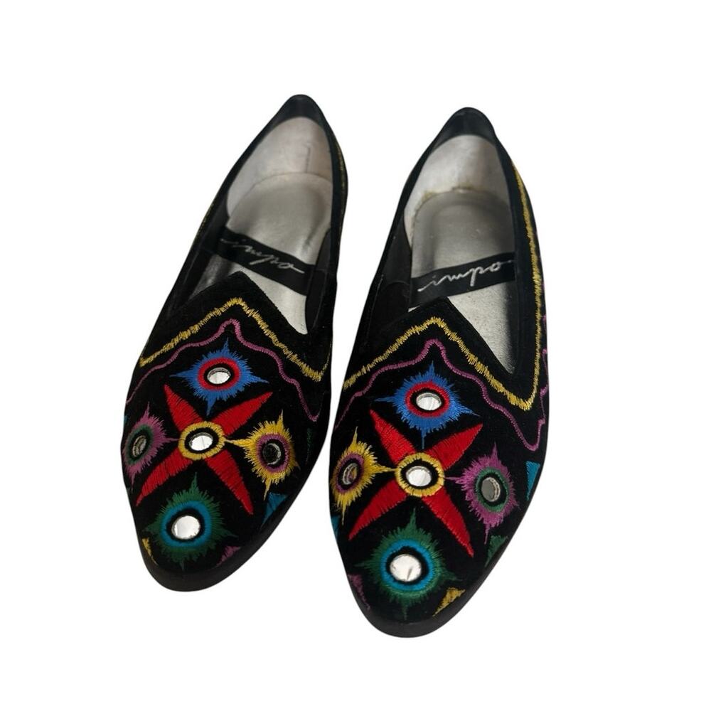 NIB Vintage 1990s Embroidered Impo Boho Festival Ballet Flats 7.5